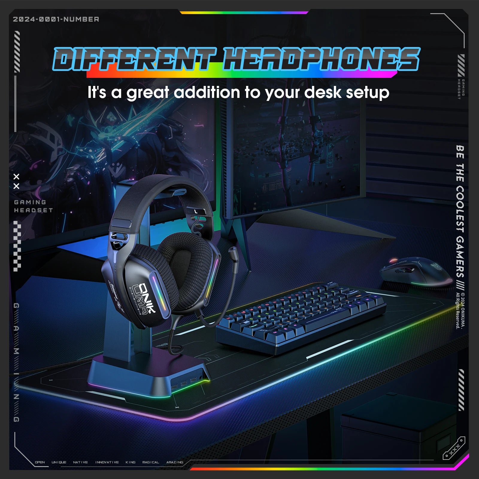 ONIKUMA  X12 Gaming Headset for PS4 PS5 PC Over Ear Headphones with Surround Sound Wired 3.5mm Headphones  for Laptop Mobile