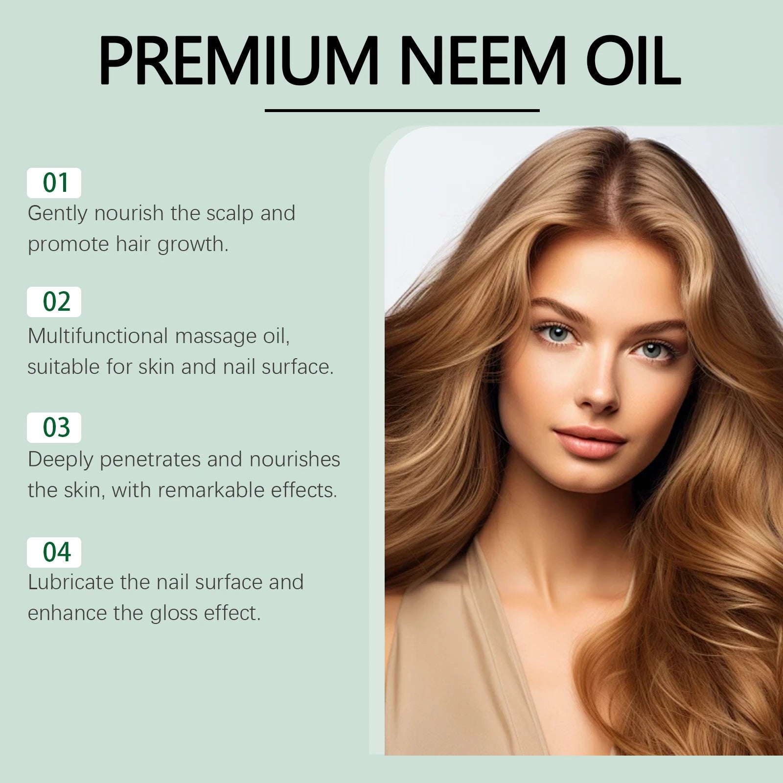 Pure Neem Oil Hair Serum Repairing Damaged Dry Split End Hydrating Nourishing Smoothing Soften Hair Essential Oil Hair Care