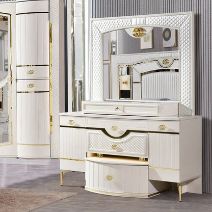 A Factory Price Luxury Bedroom Set Furniture king Size Bed Furniture with Led Light Bedroom Furniture Sets