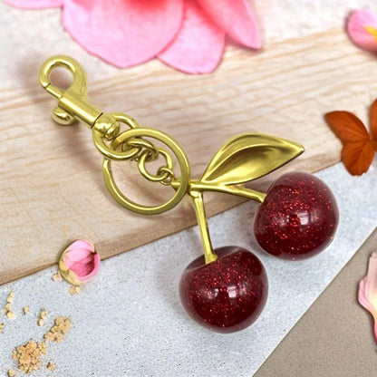 Cherry Charm Handbag Pendant Keychain for Women's Exquisite Internet-famous Crystal Cherry Bag Accessories High-Grade Pendant - Kimlud