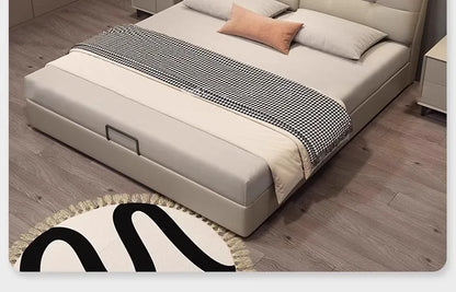 Storage Leather Double Bed Modern Minimalist Frame Luxury Double Bed Cheap Storage Camas Matrimoniales Bedroom Furniture...