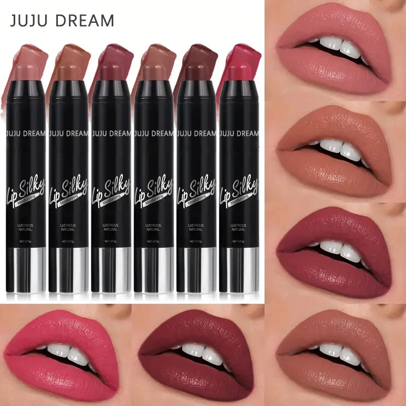 Matte Lipstick Pencil Waterproof Long Lasting Non-Stick Cup Lip Stain Tint Cosmetic Nude Lipstick Pen Makeup Maquillage
