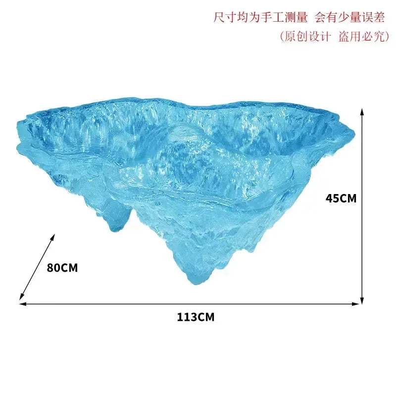 Transparent Island Villa Bar Home Art High-end Resin Glacier Coffee Table