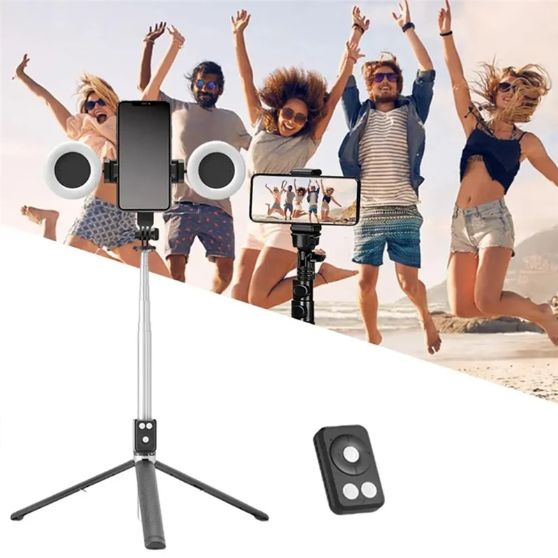 67Inch Height Selfie Stick Tripod With Light And Wireless Remote Portable Phone Tripod For Travel Cell Phone Holder Mount Pink