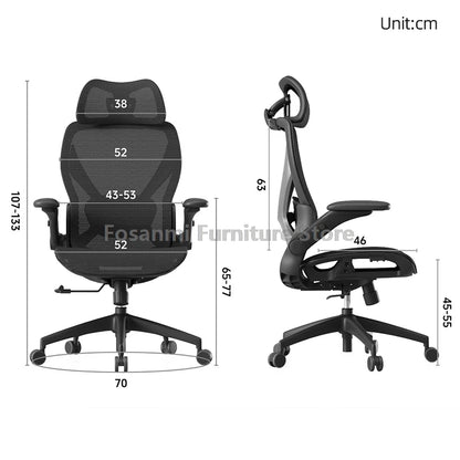 Comfortable Black Mesh Computer Chair Stylish Office Chair with Lumbar Support Adjustable Home Swivel Desk Chair for Gaming Work
