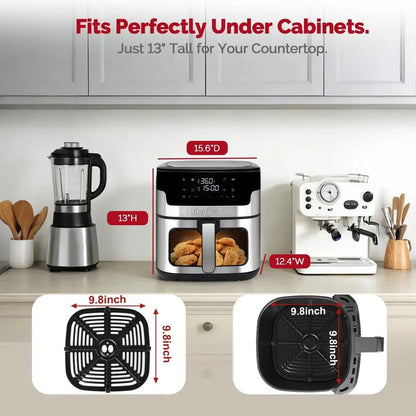 8.5QT Family-Sized Digital Air Fryer, BPA-Free, Smart Touchscreen with 8 Presets, Ideal for Snacks, Reheating, Parties, and Quic