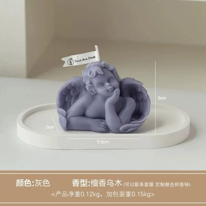 1Pc Nordic Style Cupid Angel Soy Wax Candle - Smokeless Essential Oil Aromatherapy Candle for Home Decor & Photo Props