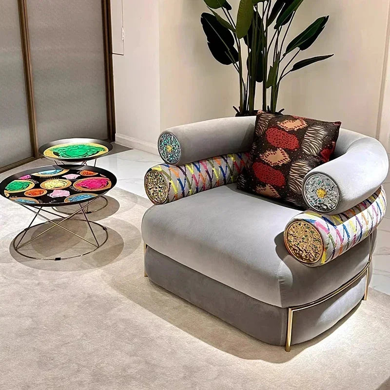 Soft Fancy Unique Sofa Modern Wood Nordic European Puffs Sofa 3 Seater Muebles Para Salas Modernos Living Room Furniture - Kimlud