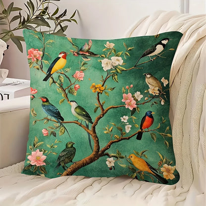 Exotic Bird Style Pillow Cover | 18X18 Inches | Hand Washable | Decorative Pillows for Sofa, Living Room, Bedroom, And...
