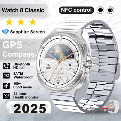 Watch 8 Ultra Classic GPS SmartWatch Compass NFC Men AMOLED Call Chat GPT Watches 3ATM Waterproof Sports Fitness Ms. Smartwatch