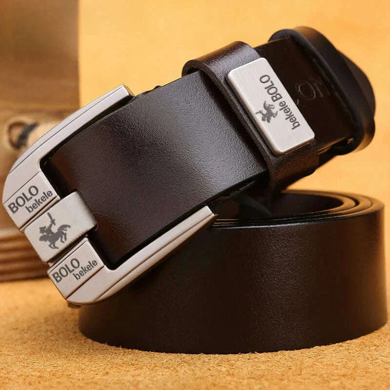 100% Real Genuine Leather Belt for Men Luxury Brand Designer High Quality Alloy Pin Buckle Belts for Jeans Business 2023 Cowskin