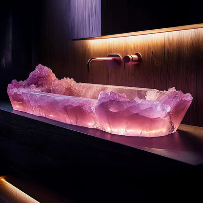 Resin dream crystal stone wash basin custom sales office model room bathroom single basin art table basin | Kimlud...