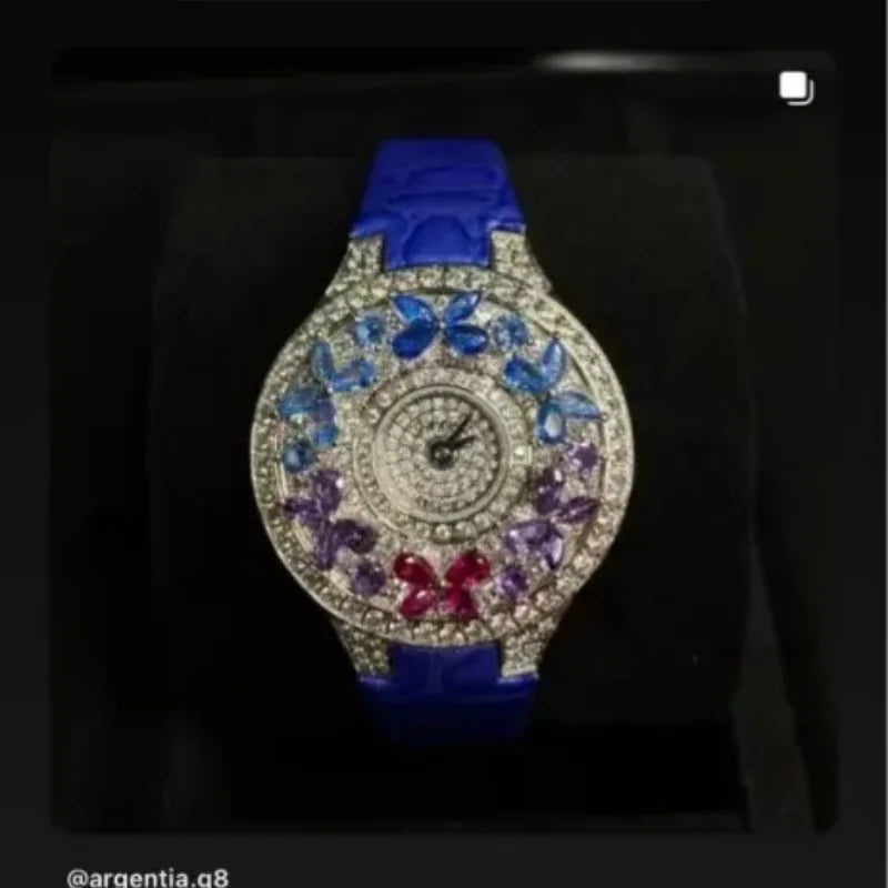 Luxury Brand Woman Watch Qualities Diamond Emerald Watches Ladies Leather Brcalaet Elegant Montre Femme watch for women - Kimlud