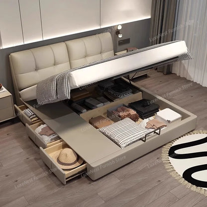 Barrier Accessories Double Bed Mattresses Stuff Luxury Bedroom Double Bed Headboards Loft Letto Matrimoniale Furniture Home