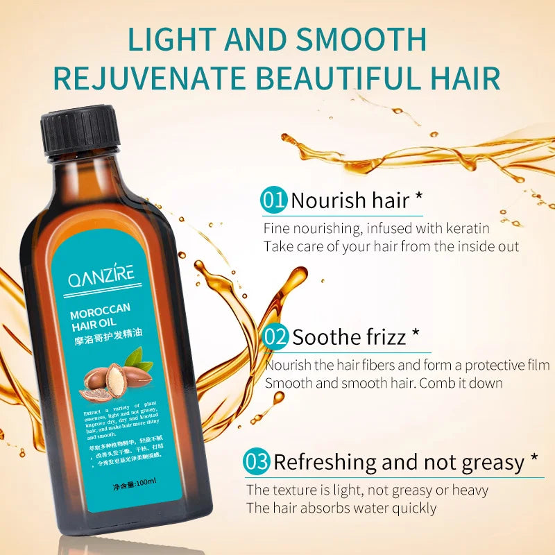 Quick Repair Hair Care Essential Oil, Silky Moisturizing Oil, Nourishing And Long-Lasting Moisturizing To Improve Dryness