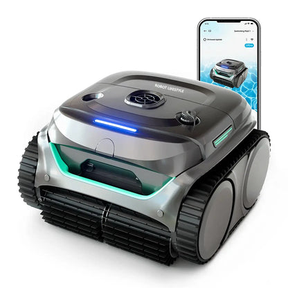 Robotic Swimming Pool Cleaner C2 With App Control Wall Floor Waterline Max150㎡ Dual-layer Filtratie 180mins Running Time