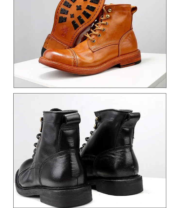 High End Handmade Goodyear-Retro Washed Men's Boots Casual Workwear Launched