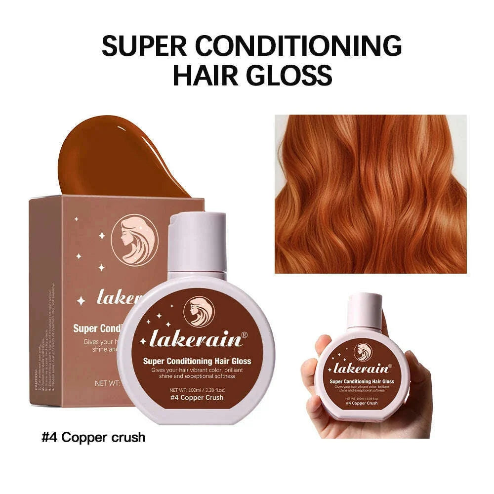 Hair Glaze Super Gloss Color Conditioning Gloss Rinse Out Semi-Permanent Hair Gloss that Enhances Color Nourish and repair Easy