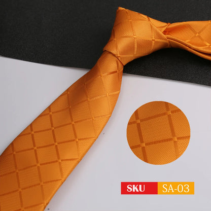 Luxury 8CM Mens Ties Necktie Solid Twill Stripes Plaids Ties For Man Groom Neck Tie For Business Party