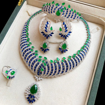 GODKI Luxury 4pcs Round Ball African Jewelry Sets Necklace Earring Bangle Ring Set For Women Wedding Jewelry Trendy HOT New 2024