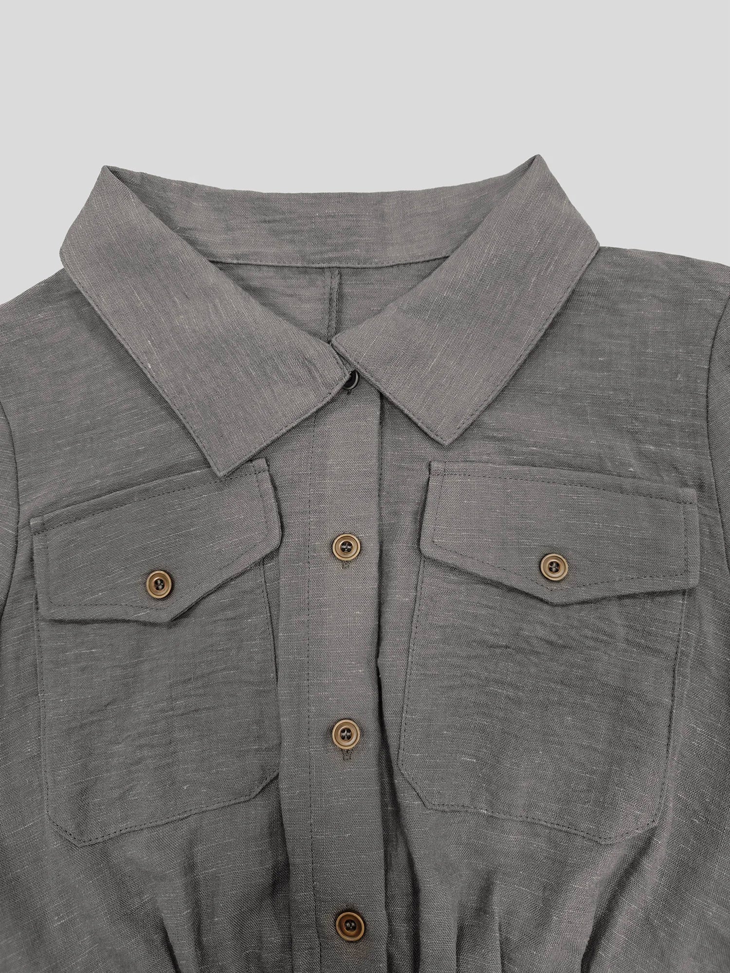 Women's Casual Utility Jumpsuit with Double Belt - Lapel Collar Button Down Long Sleeve Harem Pants One Piece Outfit |...