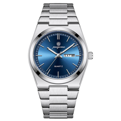 PAAZOMU Fashion Men's Quartz Watch Stainless Steel Waterproof Luminous Man Watch Chronograph Date Multifunction Watches For Men