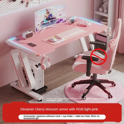 Minimalist Carbon Fiber Computer Desks for Bedroom Single Desktop Gaming Desk Nordic Office Furniture Home Study Reading Desk H - Kimlud