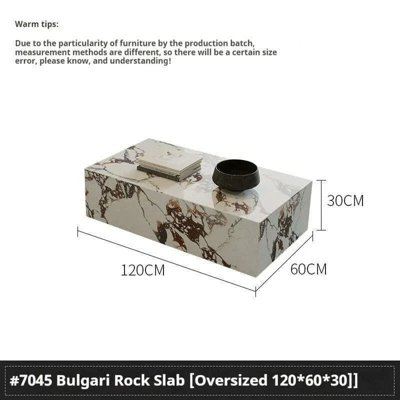 Luxury Stone Coffee Table, Nordic French Retro Design, Compact Corner Table Set for Small Space Living Room, High-End Side Table