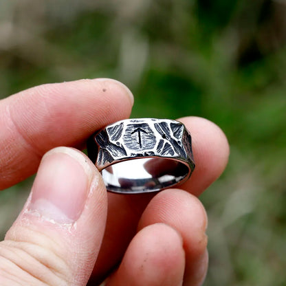 Wholesale Stainless Steel Odin Norse Anel Amulet Rune Couple Dating Viking Rings For Men Women Retro Jewelry Gift Dropshipping