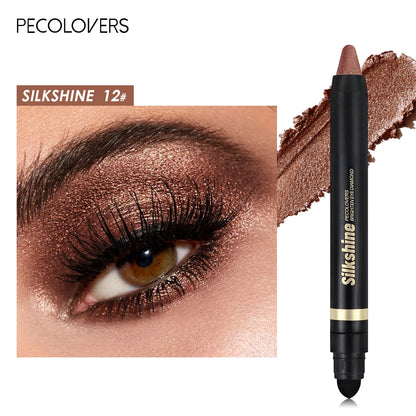 Metallic Glitter Eyeshadow Stick Matte Waterproof Shimmer Lying Silkworm Long Lasting High Gloss Pearlescent Eyeshadow Pen