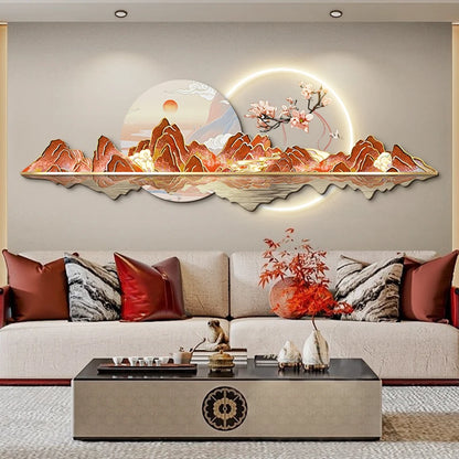 Chinese Style Led Clock Wall Luxury High Quality Romantic Creative Fashion Clock Wall Living Room Reloj De Pared Decoration