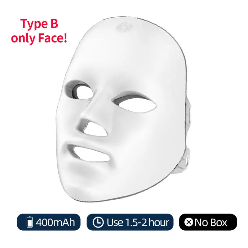 Wireless 7 Colors LED Face Beauty Machine Photon Facial Neck Skin Tighten Rejuvenation Facial Neck Mask
