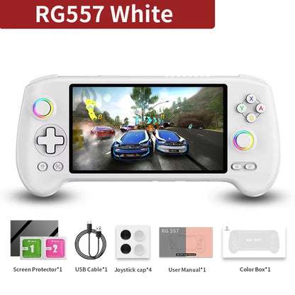 ANBERNIC RG557 Retro Handheld Game Console 5.48''AMOLED Screen Android 14 Video Game Consoles Dimensity 8300 512G PSP PS2 Gift
