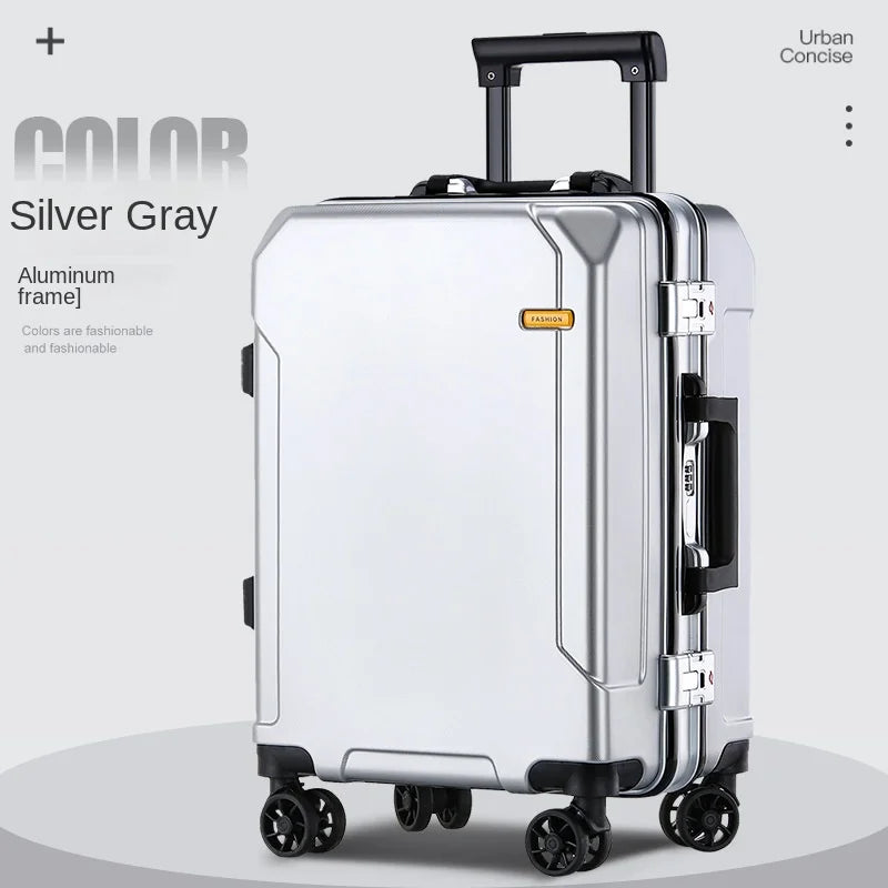 20/24/28 inches Suitcase Luggage Aluminum Frame Trolley Case Universal Wheel Boarding Suitcases New Password Lock Business Trip