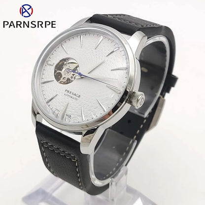 Men's Fashion Mechanical Watch NH38 Skeleton Dial Design Vintage Round Case Transparent Cover Men's Watch