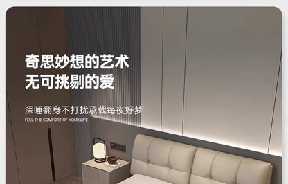 Storage Leather Double Bed Modern Minimalist Frame Luxury Double Bed Cheap Storage Camas Matrimoniales Bedroom Furniture...