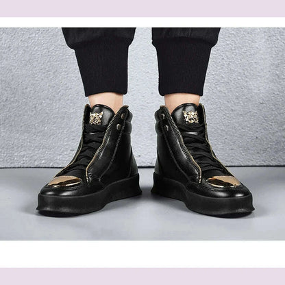 Red Snakeskin High Top Sneakers Men Brand Luxury Designer Shoes Fashion Party Club Hip Hop Streetwear Shoes Men Casual Sneakers