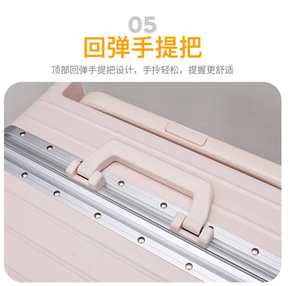Travel Suitcase Aluminium Frame Wide Trolley Luggage Female Large Capacity Mute Universal Wheel Password Box Carry on...