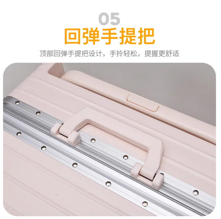 Travel Suitcase Aluminium Frame Wide Trolley Luggage Female Large Capacity Mute Universal Wheel Password Box Carry on...