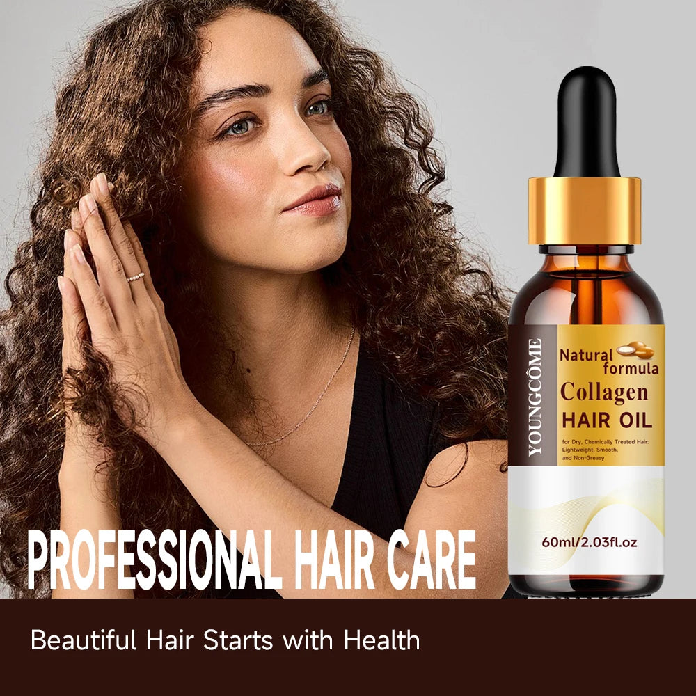 Collagen Hair Treatment Deep Repair Conditioning Argan Oil Hair Mask Essence for Dry Damaged Hair All Hair Type Hair Care Kit