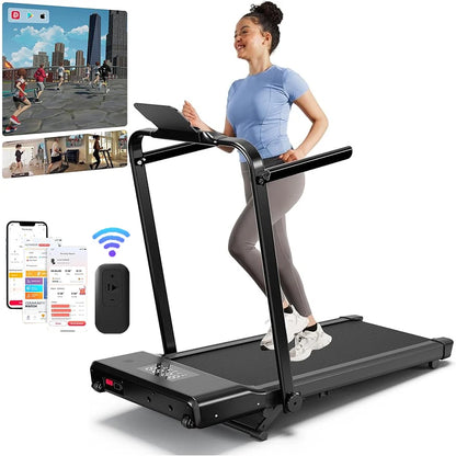 Hot Walking Pad Treadmill with 9% Incline Under-Desk for Home/Office 37.4inch Belt LCD Display Portable Foldable Safety Armrest - Kimlud