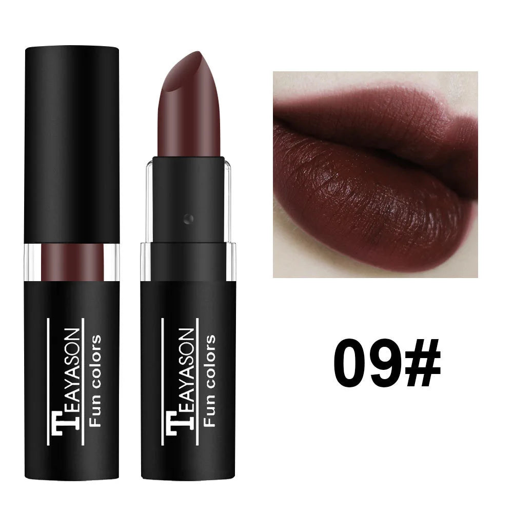 Punk Dark Wine Red Lipsticks Waterproof Easy To Color Makeup Sexy Red Lipstick Matte White Black Lip Gloss Facial Body...