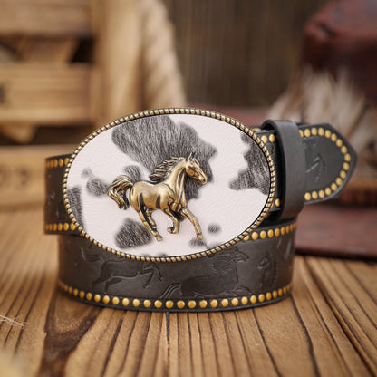 A Western-style PU leather belt for both men and women, a classic and casual retro belt