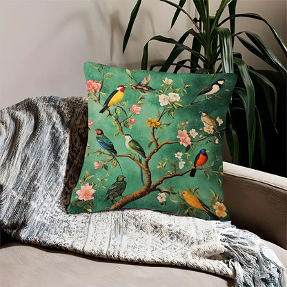 Exotic Bird Style Pillow Cover | 18X18 Inches | Hand Washable | Decorative Pillows for Sofa, Living Room, Bedroom, And...