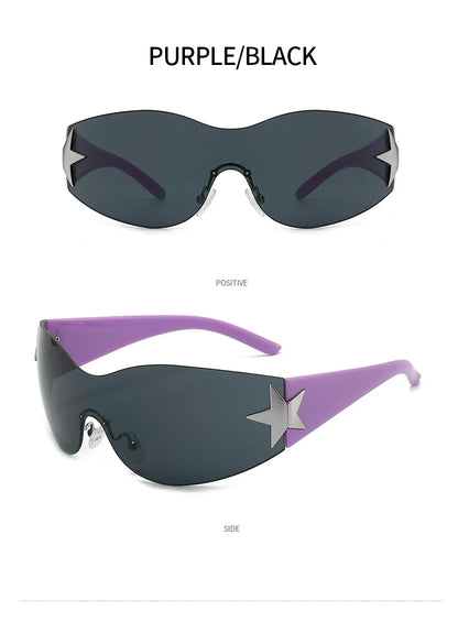 Fashion Sunglasses for Women Men Trendy Shield Wrap Around Sunglasses Oversized Fashion Frameless Sun Glasses