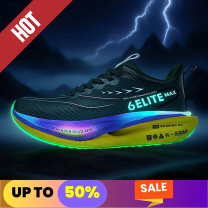 Fluorescence Running Shoes CarbonBoard Marathon Men Sports Breathable Women's Comfortable Athletic Sneakers Soft Wear Resistant