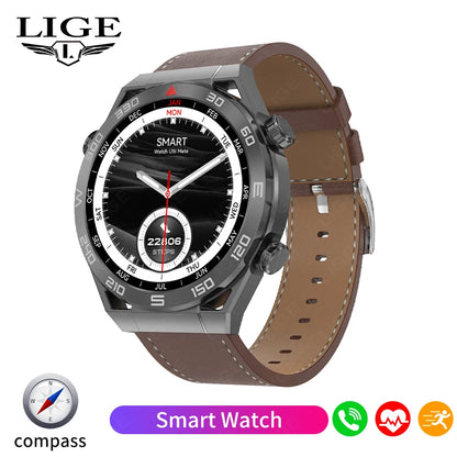 LIGE New NFC Smart Watch Men GPS Tracker Sport Fitness Men Watch For Android IOS Wireless Call ECG+PPG Health Monitor Smartwatch