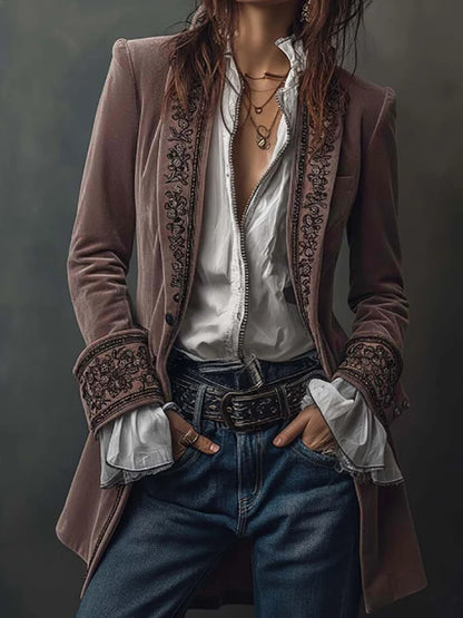 New V Neck Patchwork Elegant Chic Jackets, Women Spring Autumn Long Sleeve Fashion Coat, Casual Simple Ladies Cardigan Outerwear