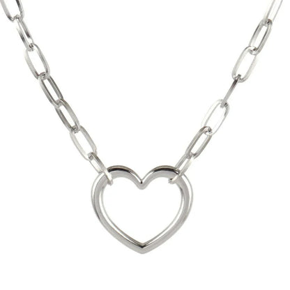 316L Stainless Steel Necklace For Women Choker Necklace Heart Clavicle Chain Necklaces Charm Heart Pendant Necklace Jewelry Gift