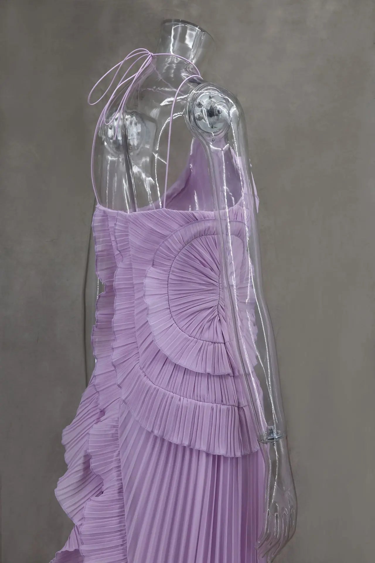 Chiffon Pleated Patchwork Sleeveless Summer Dress Women Elegant Halter Backless Split Maxi Dress Ladies Party Evening Dress 2025